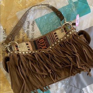 Blazin Roxx leather fringe purse new with tags.